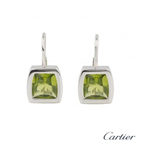 Cartier 18k White Gold Peridot La Dona Earrings